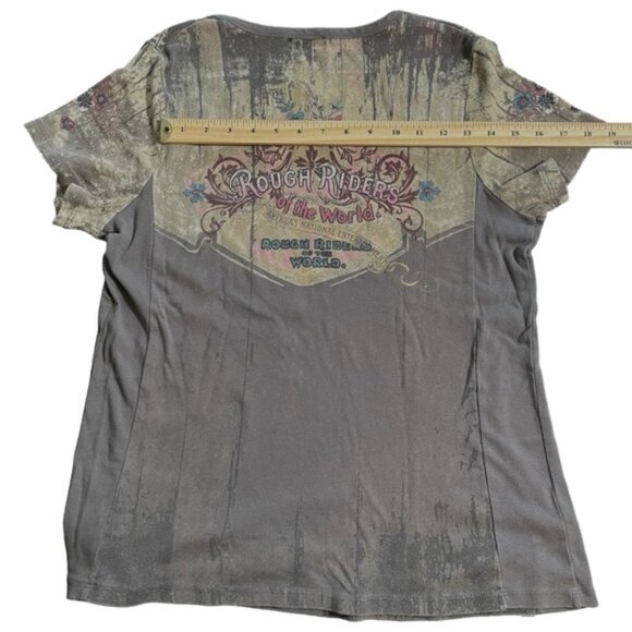 Plus Size Cowgirl Distressed Rhinestone Rodeo Western Graphic T Stampede Sz 1X - Picture 10 of 15